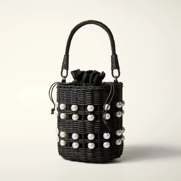 Pearl Embellished Basket Bucket Bag - kate spade new york x Target Black - Picture 2 of 6